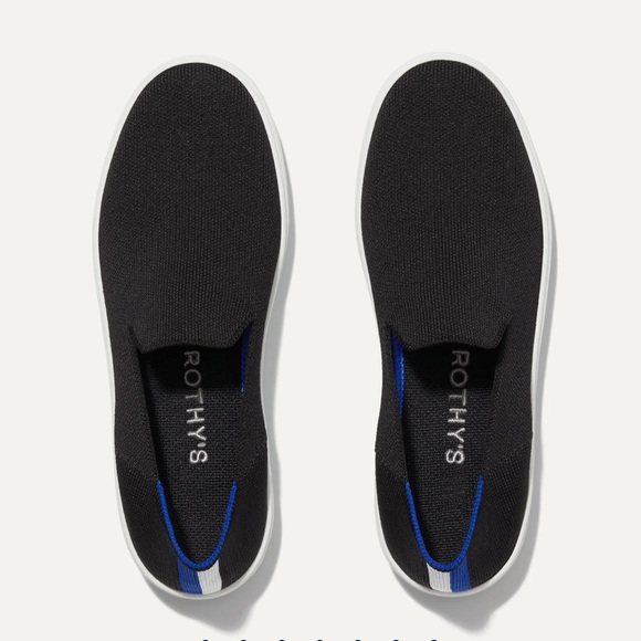 Rothy's The Original Slip On Sneaker in Black Woven Knit Slip Ons Size 5.5 EUC - Picture 3 of 15